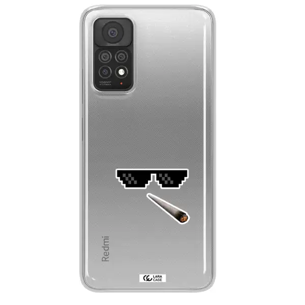 a cigarette and sunglasses Xiaomi Note 11 Pro Clear TPU Case