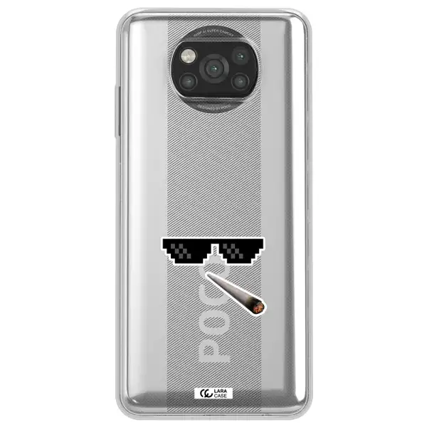 a cigarette and sunglasses Xiaomi Poco X3 Clear TPU Case