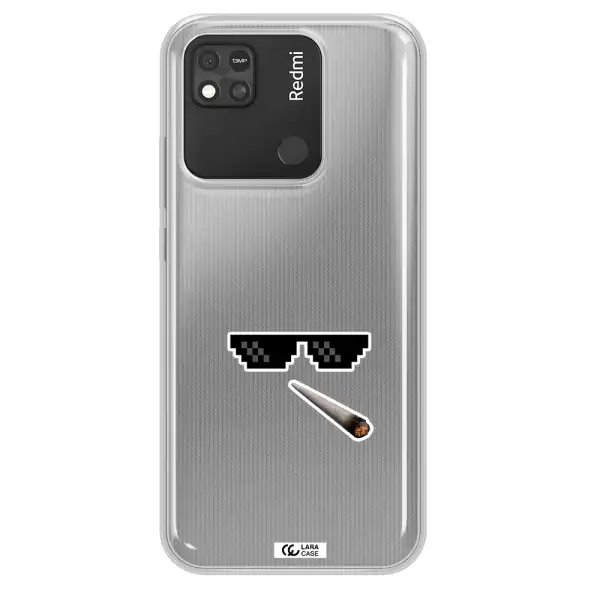 a cigarette and sunglasses Xiaomi Redmi 10A Clear TPU Case