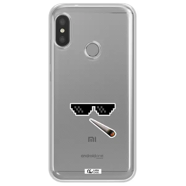 a cigarette and sunglasses Xiaomi Redmi 6 Pro Clear TPU Case