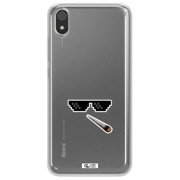 a cigarette and sunglasses Xiaomi Redmi 7A Clear TPU Case
