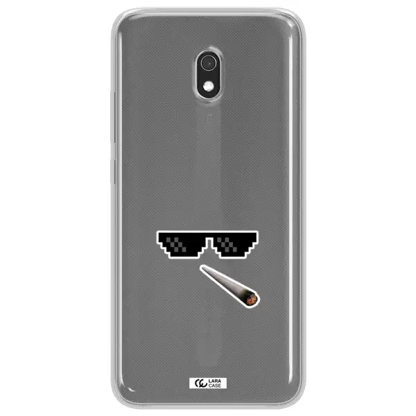 a cigarette and sunglasses Xiaomi Redmi 8A Clear TPU Case