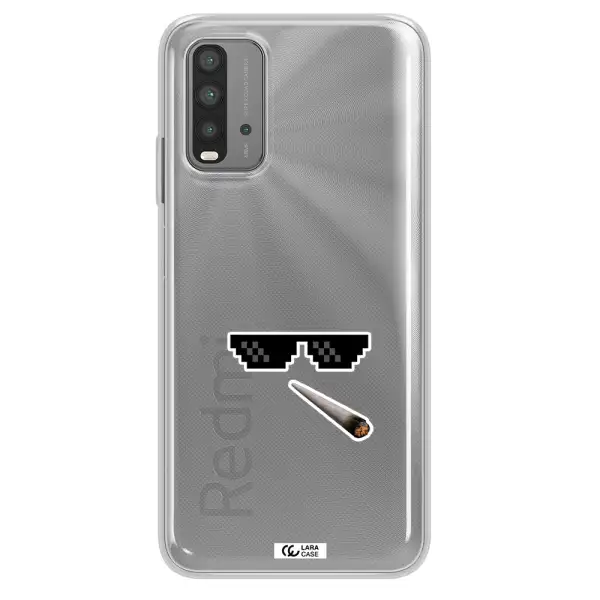 a cigarette and sunglasses Xiaomi Redmi 9T Clear TPU Case