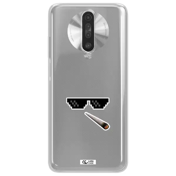 a cigarette and sunglasses Xiaomi Redmi K30 Clear TPU Case