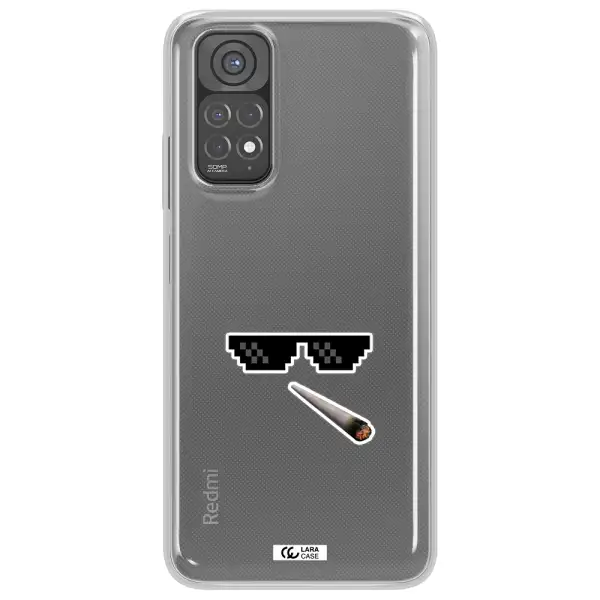 a cigarette and sunglasses Xiaomi Redmi Note 11 Clear TPU Case