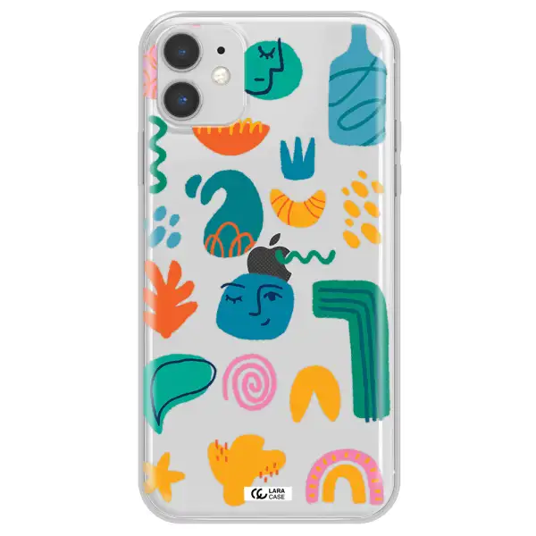 a collection of colorful shapes Apple iPhone 11 Clear TPU Case