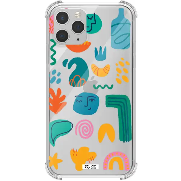 a collection of colorful shapes Apple iPhone 11 pro max Clear PC Case