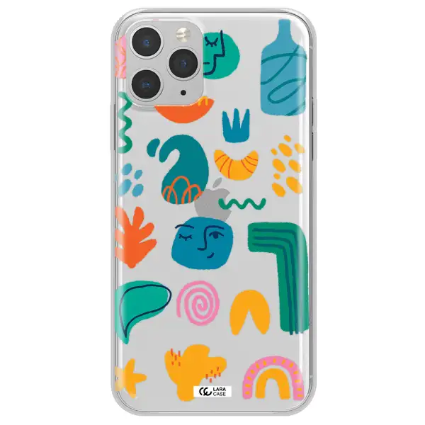 a collection of colorful shapes Apple iPhone 11 pro max Clear TPU Case
