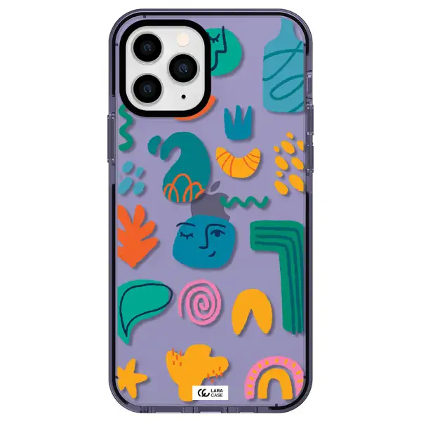 a collection of colorful shapes Apple iPhone 11 pro max impact Lilac Case