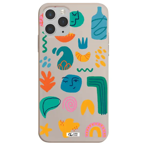 a collection of colorful shapes Apple iPhone 11 pro Silicone Stone Case