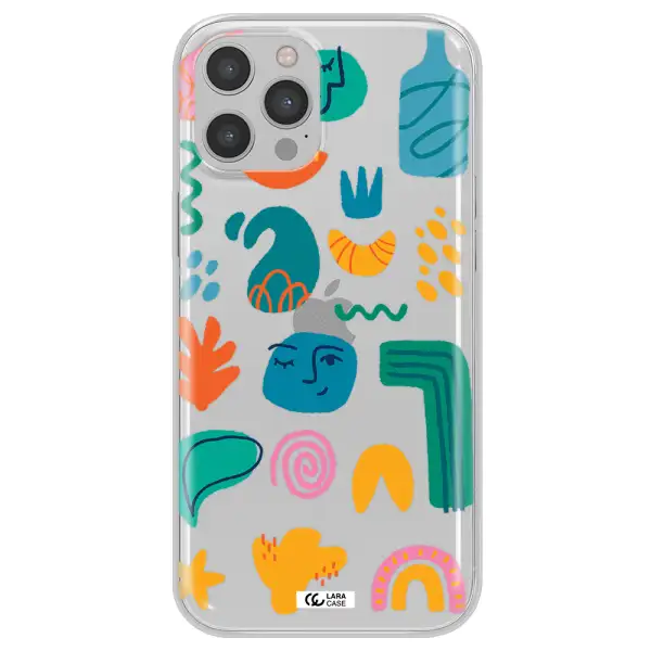 a collection of colorful shapes Apple iPhone 12 pro Clear TPU Case