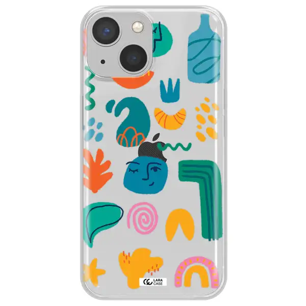 a collection of colorful shapes Apple iPhone 13 mini Clear TPU Case