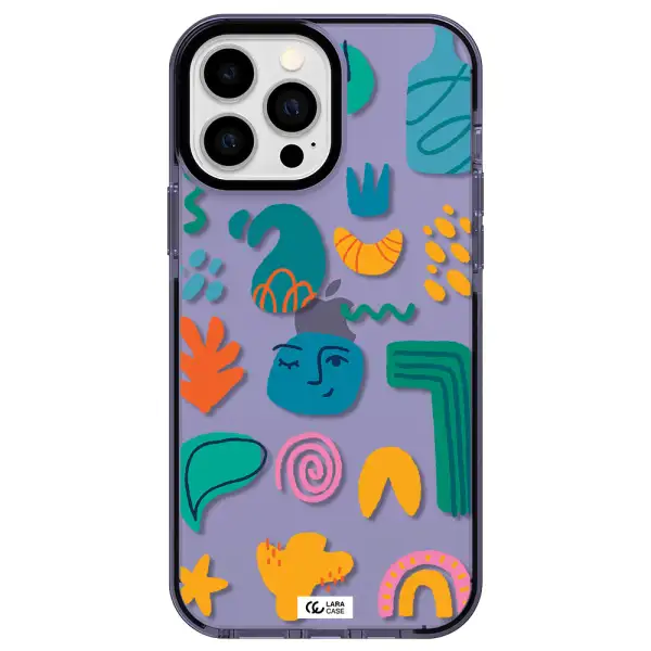 a collection of colorful shapes Apple iPhone 13 Pro Max impact Lilac Case