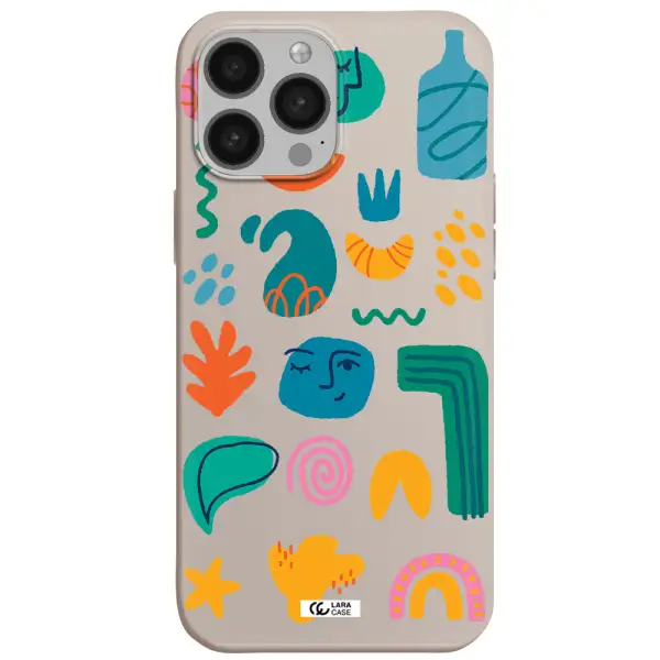 a collection of colorful shapes Apple iPhone 13 Pro Silicone Stone Case