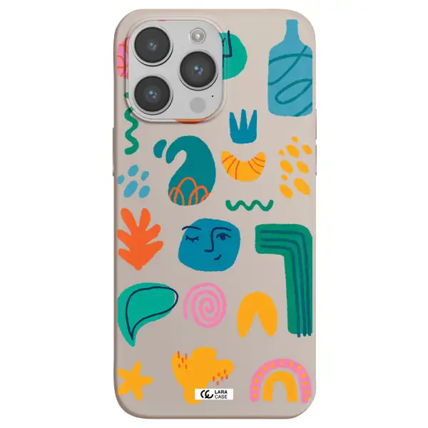 a collection of colorful shapes Apple iPhone 14 pro Silicone Stone Case