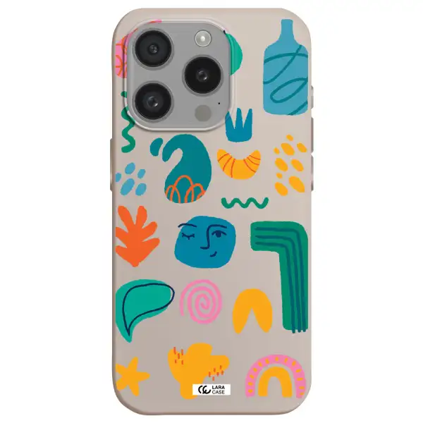 A Collection Of Colorful Shapes Apple Iphone 15 Pro Silicone Stone Case