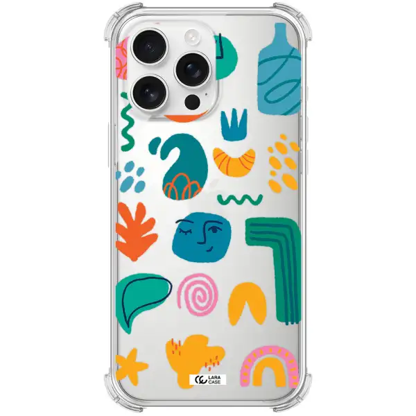 A Collection Of Colorful Shapes Apple Iphone 16 Pro Max Clear Pc Case