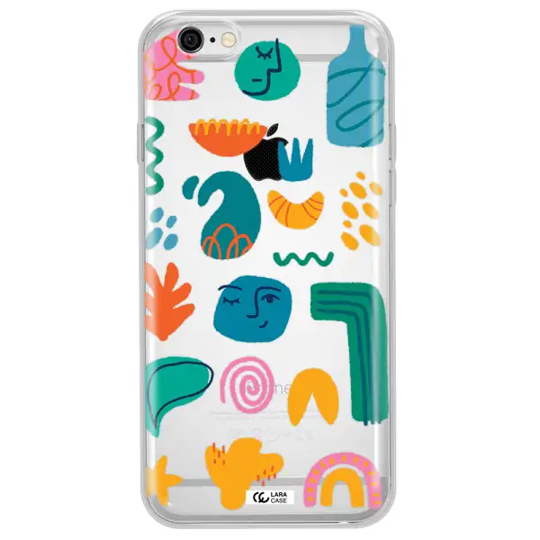 a collection of colorful shapes Apple iPhone 6 Clear TPU Case