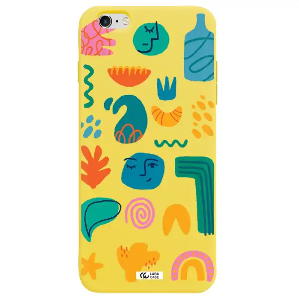 a collection of colorful shapes Apple iPhone 6 s plus Silicone canary yellow Case