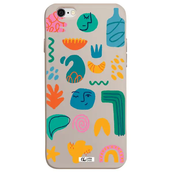 a collection of colorful shapes Apple iPhone 6 Silicone Stone Case