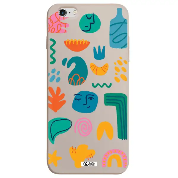 a collection of colorful shapes Apple iPhone 6S Silicone Stone Case