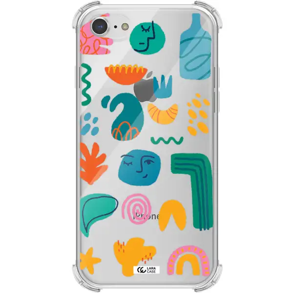 a collection of colorful shapes Apple iPhone 7 Clear PC Case