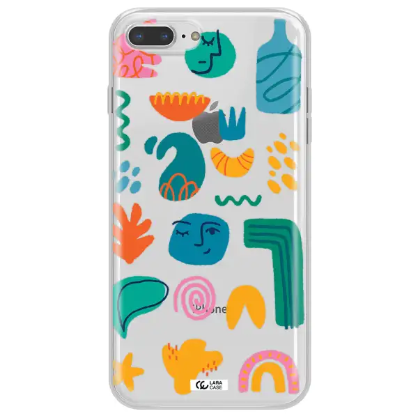 a collection of colorful shapes Apple iPhone 7 plus Clear TPU Case