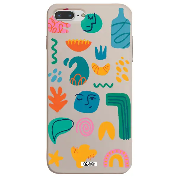 a collection of colorful shapes Apple iPhone 8 plus Silicone Stone Case