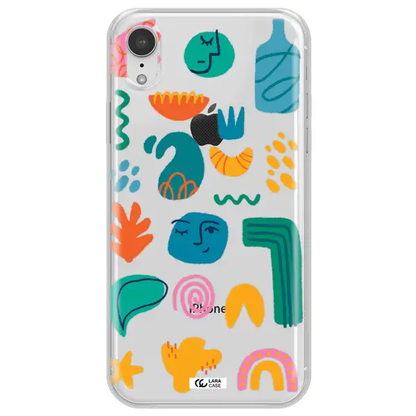 a collection of colorful shapes Apple iPhone XR Clear TPU Case