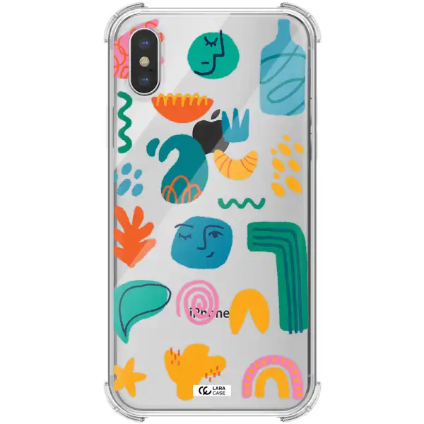 a collection of colorful shapes Apple iPhone XS max Clear PC Case