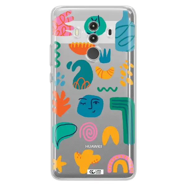 a collection of colorful shapes Huawei Mate 10 Clear TPU Case