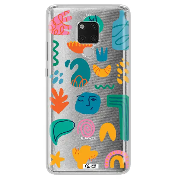 a collection of colorful shapes Huawei Mate 20X Clear TPU Case