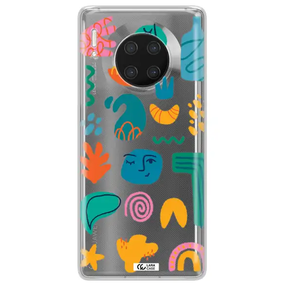 a collection of colorful shapes Huawei Mate 30 Pro Clear TPU Case