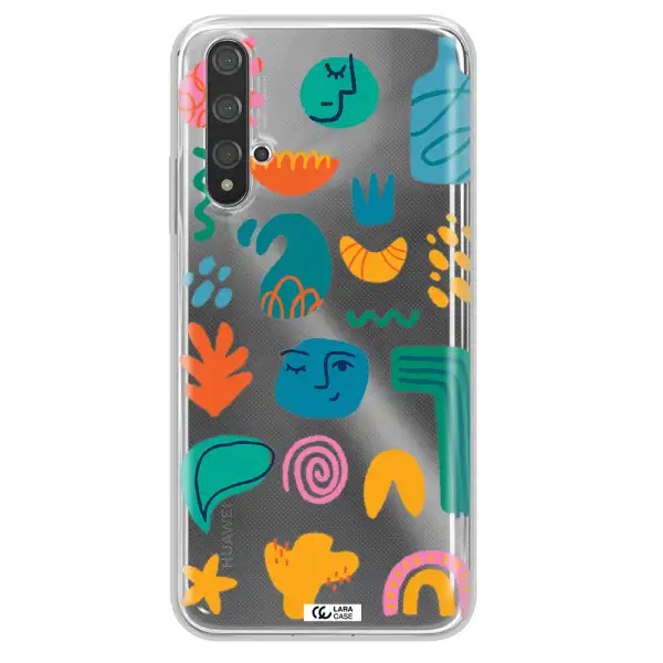 a collection of colorful shapes Huawei Nova 5t Clear TPU Case