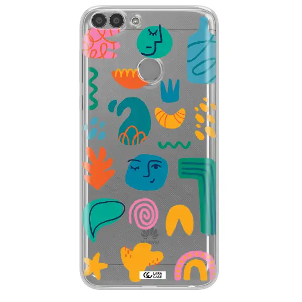 a collection of colorful shapes Huawei P Smart Clear TPU Case