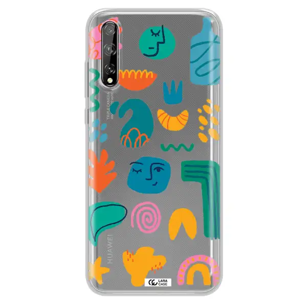 a collection of colorful shapes Huawei P Smart S Clear TPU Case