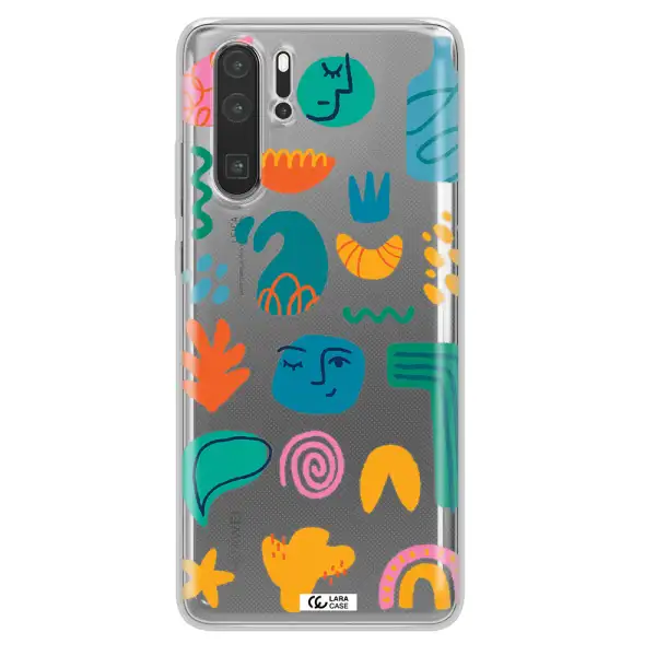 a collection of colorful shapes Huawei P30 Pro Clear TPU Case