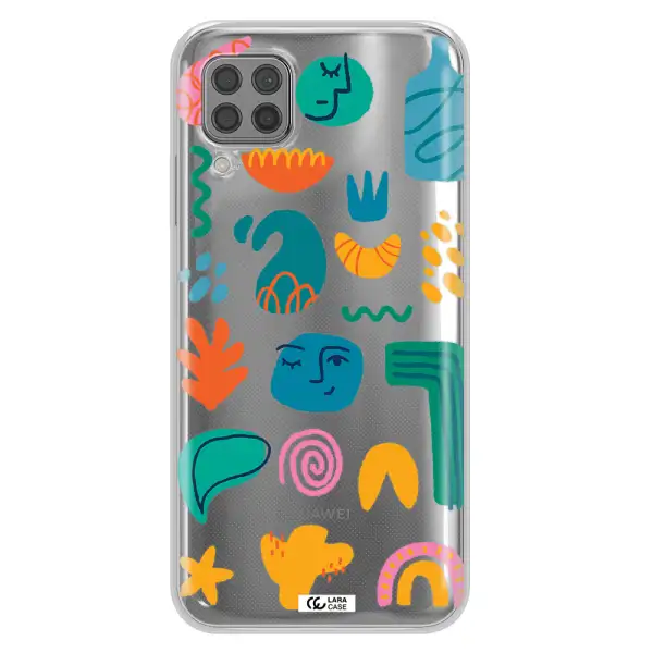 a collection of colorful shapes Huawei P40 Lite Clear TPU Case