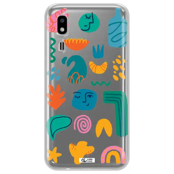 a collection of colorful shapes Samsung A2 Core Clear TPU Case