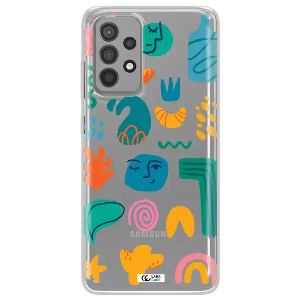 a collection of colorful shapes Samsung A52 Clear TPU Case