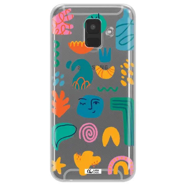 a collection of colorful shapes Samsung A6 Clear TPU Case