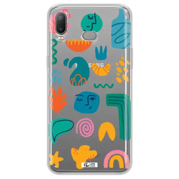 a collection of colorful shapes Samsung A6S Clear TPU Case