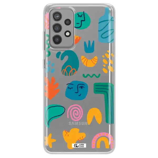a collection of colorful shapes Samsung A72 Clear TPU Case
