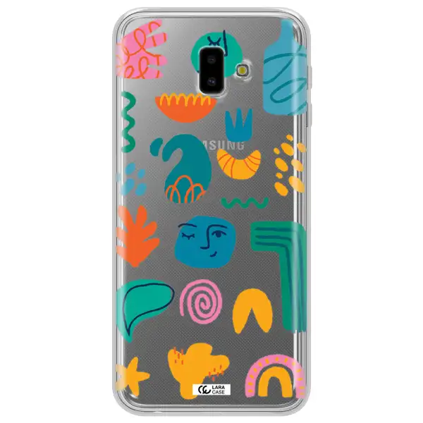 a collection of colorful shapes Samsung J6 Plus Clear TPU Case