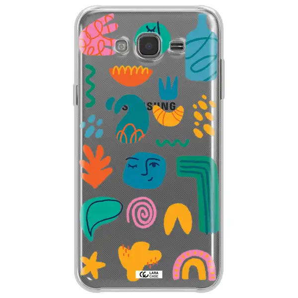 a collection of colorful shapes Samsung J7 2015 Clear TPU Case