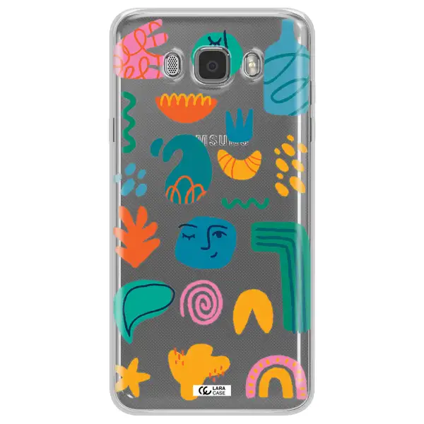 a collection of colorful shapes Samsung J7 2016 Clear TPU Case