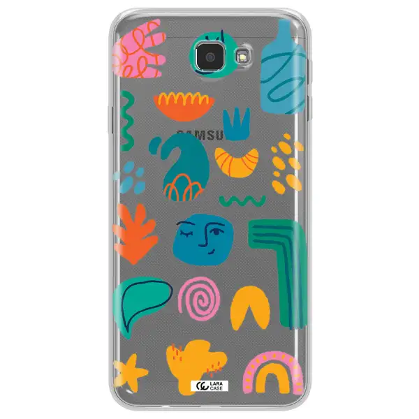 a collection of colorful shapes Samsung J7 Prim Clear TPU Case