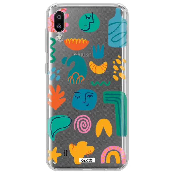 a collection of colorful shapes Samsung M10 Clear TPU Case