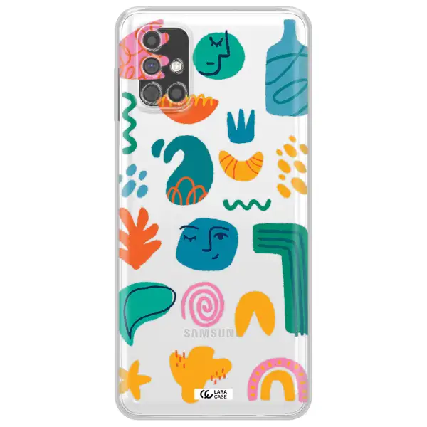 a collection of colorful shapes Samsung M31S Clear TPU Case
