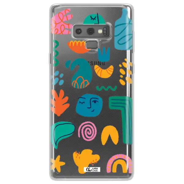 a collection of colorful shapes Samsung Note 9 Clear TPU Case